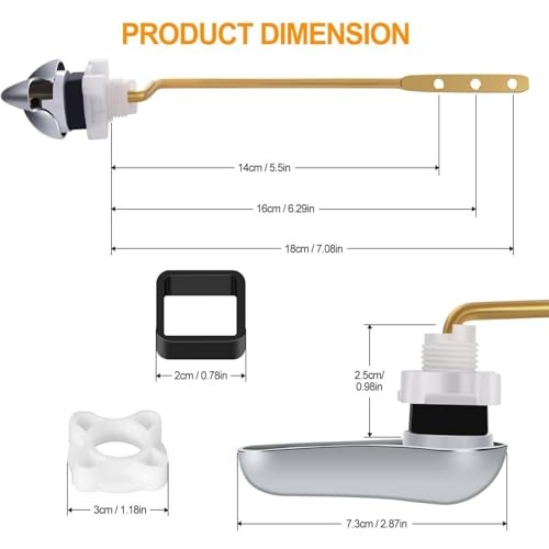 Universal Toilet Handle Replacement Kit | Brass Thickened Linkage Side Mount