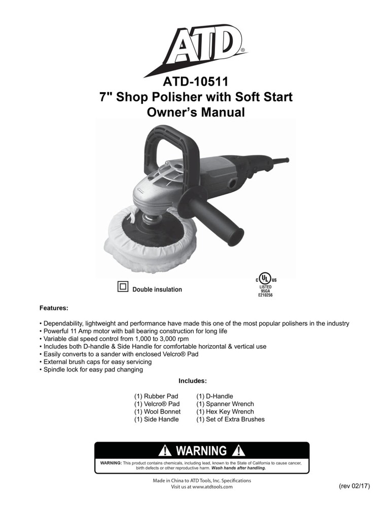 ATD-10511 - 7" Polisher with Soft Start