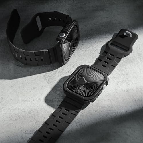 2 Pack Rugged Case with Screen Protector for 46mm(Series 11/10) Black/Black