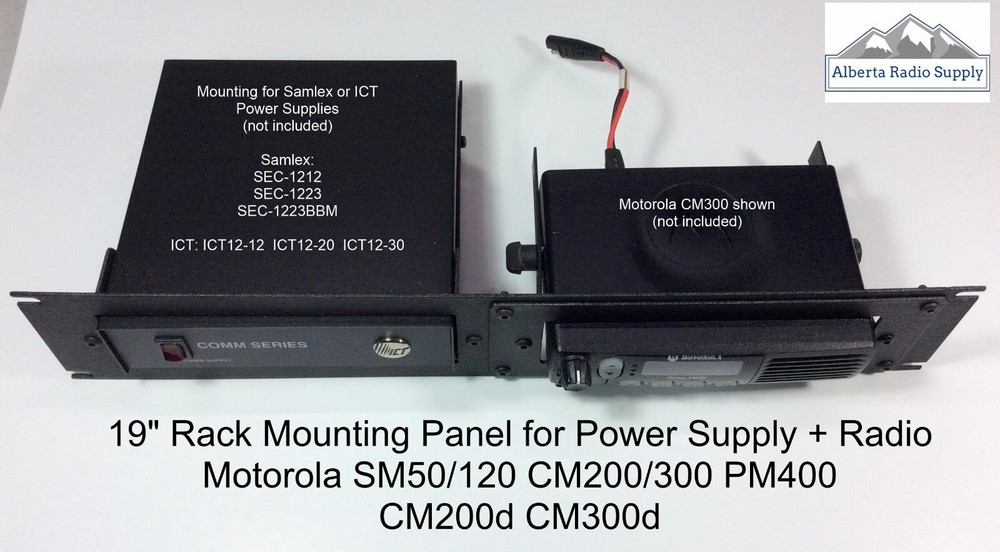 19" Rack Mount Panel: SAMLEX / ICT Power Supply + Radio Combination