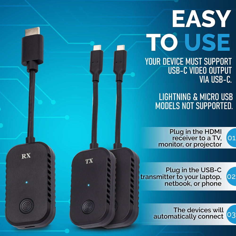 ClearClick Present+Share USB-C Wireless Presentation System Video Transmitter