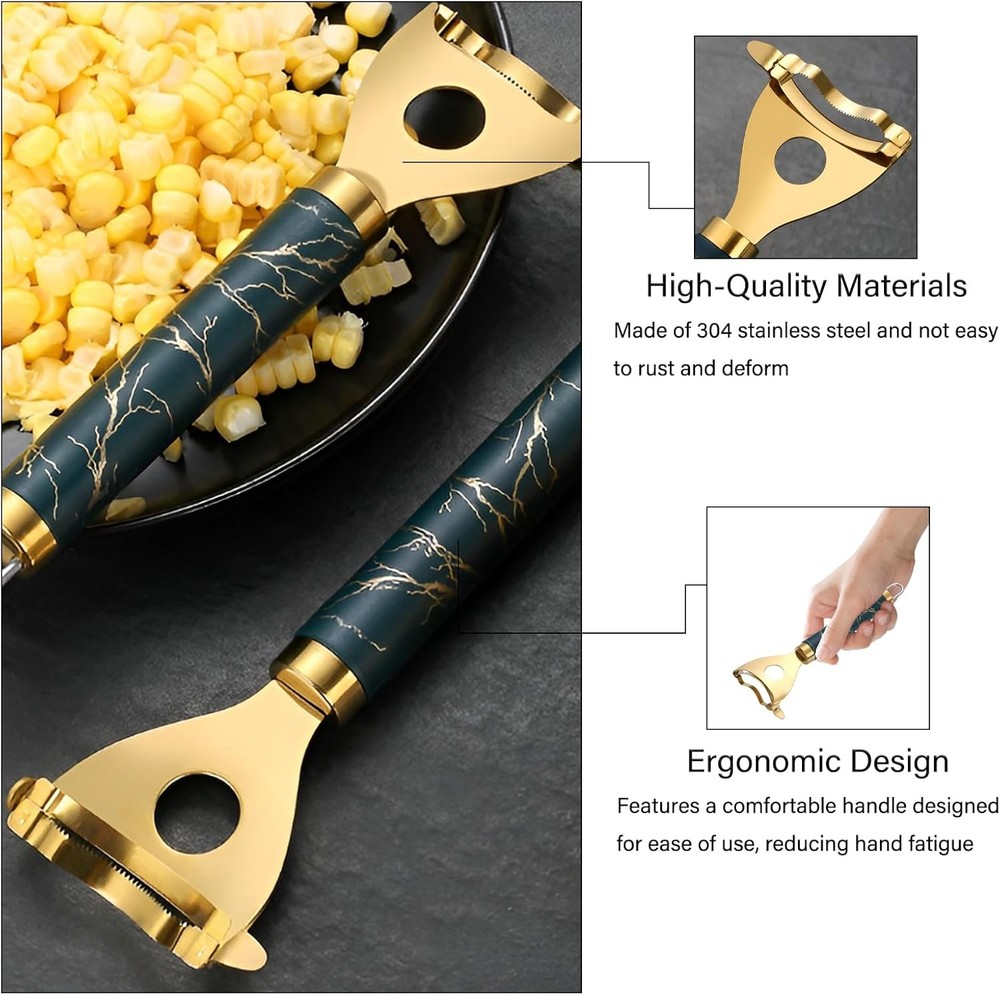 Cobb Gobbler Corn Peeler(2-Pack) – Stainless Steel Corn Kernel Stripper Tool，Lab
