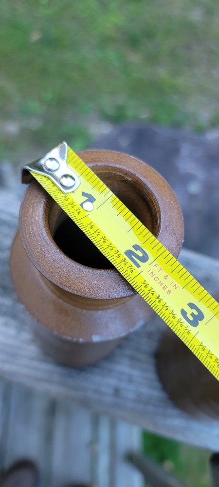 2 Different Size Brown Glazed Blacking Pots