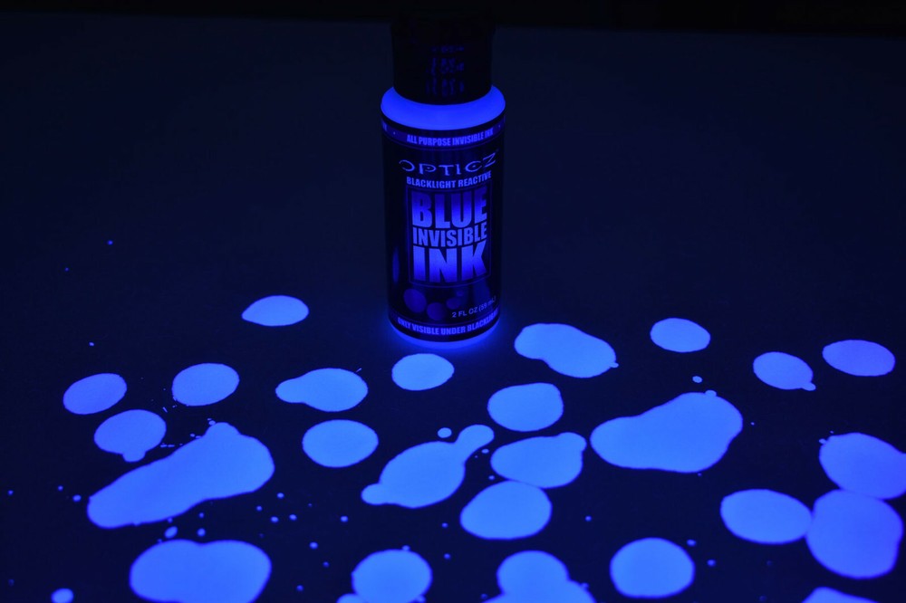 Opticz 2 Ounce All Purpose Invisible Blue UV Blacklight Reactive Security Ink