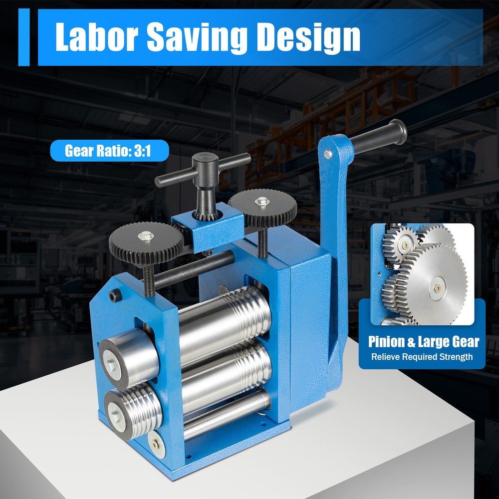Jewelry Rolling Machine Manual Roller Combination Metal Tools Rolling Mill 6.5mm