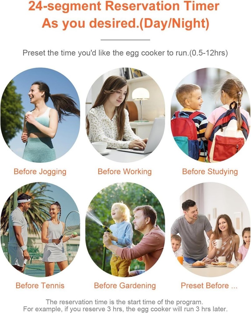 Rapid Egg Cooker 6-Function Egg Cooker for Hard Boiled Egg with w/ Bowl & Rack