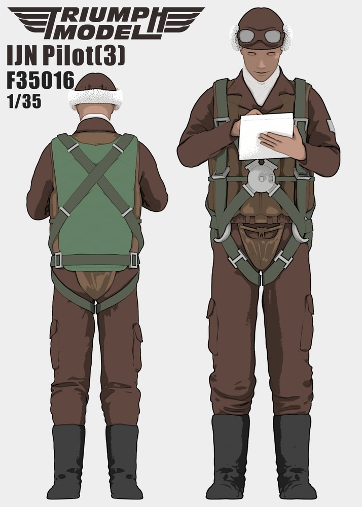 Triumph Model F35016 1/35 IJN Pilot (3) 3D Printed Model -