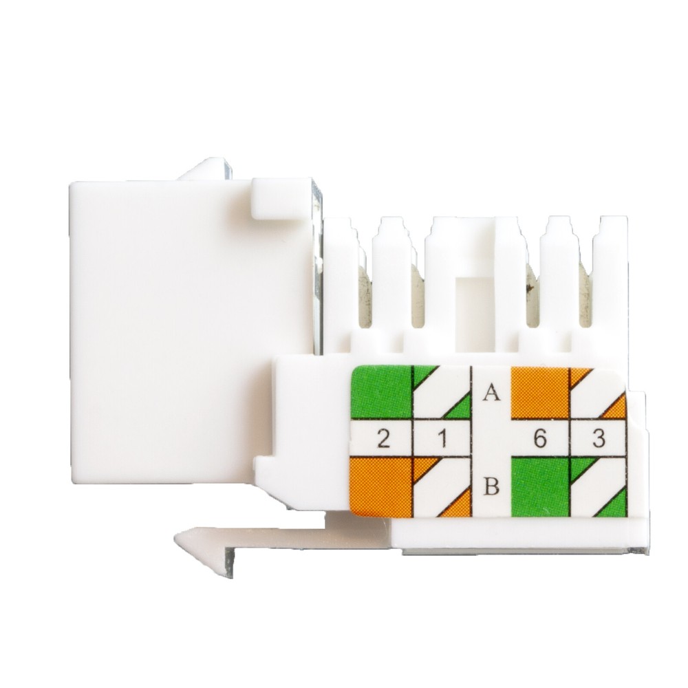 Cat5E Keystone Jack in White 25 Pcs Pack 110 Punch Data Computer Network