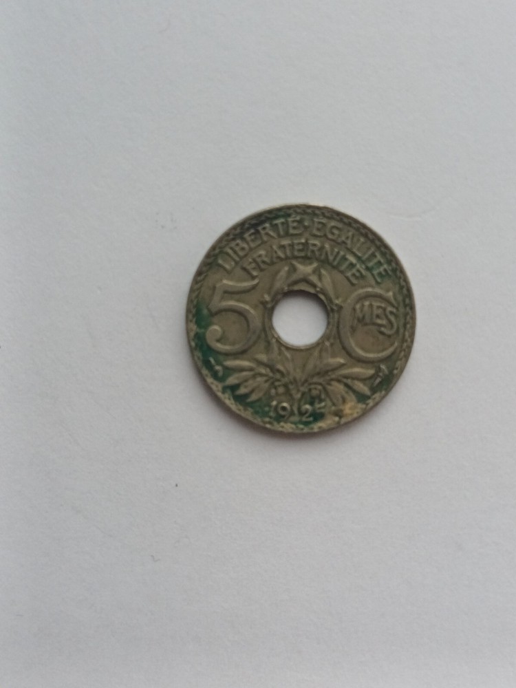 Old French Coin 5 Centimes 1925