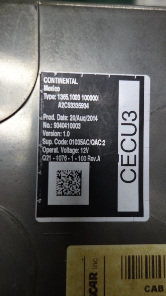 Continental PACCAR A2C53335934 CECU3
