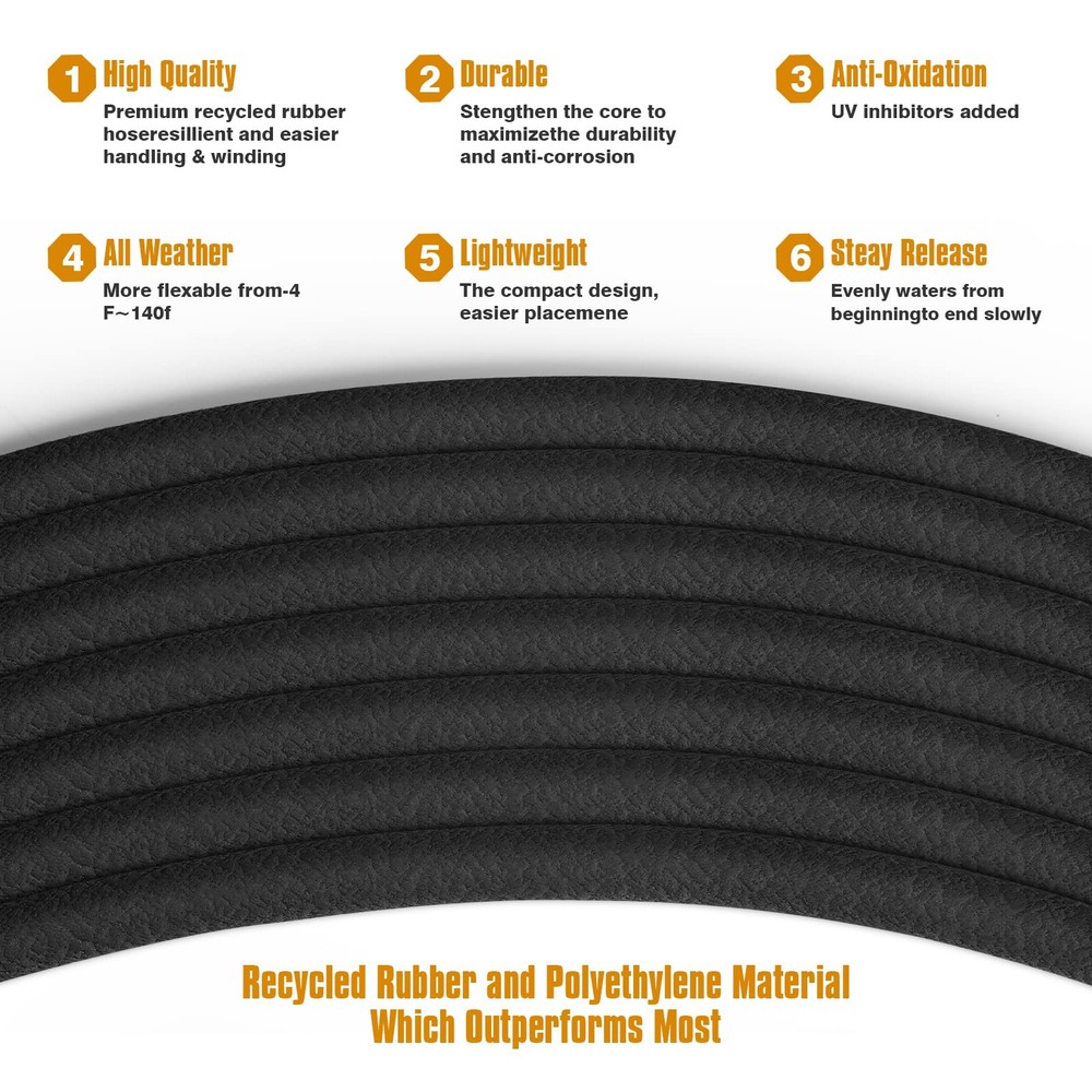 Soaker Hose 100ft for Garden Beds Solid Brass Interface 100 FT, 100FT