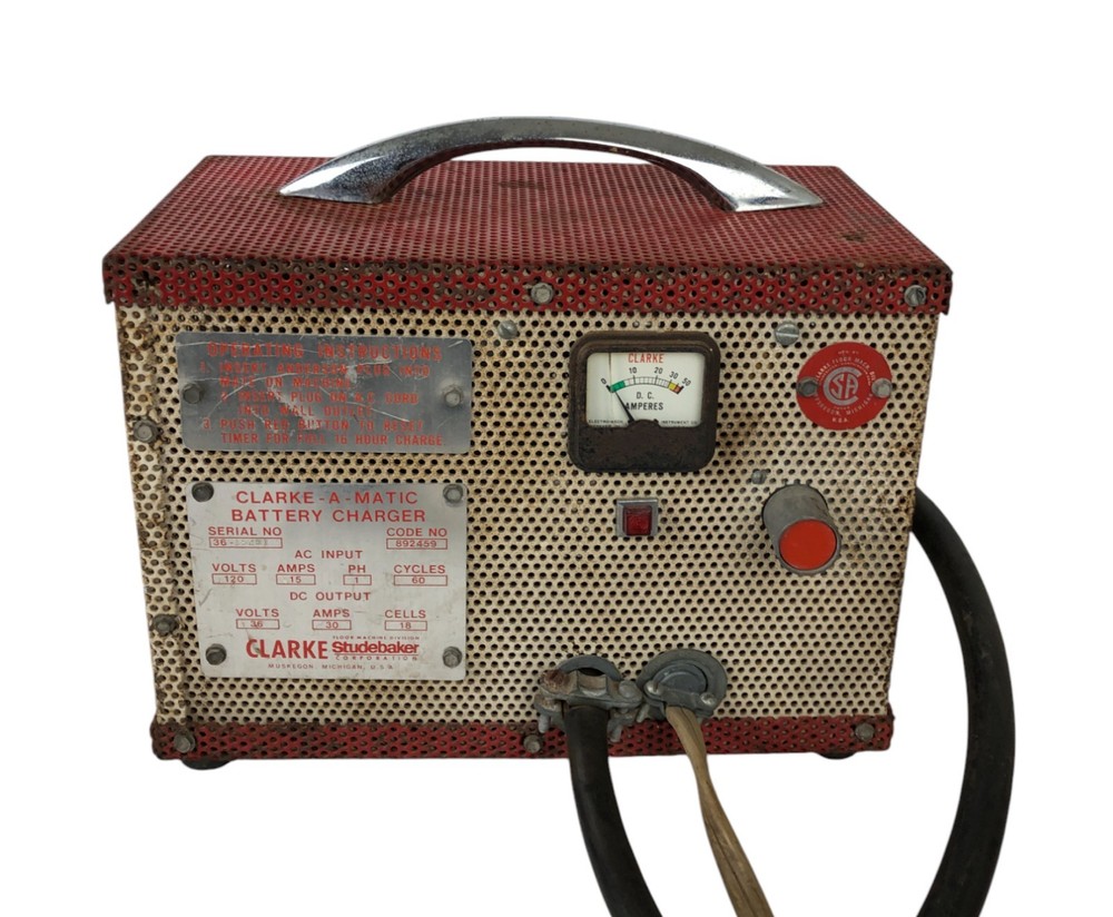 Vintage Clark-a-Matic Studebaker Floor Machine Battery Charger