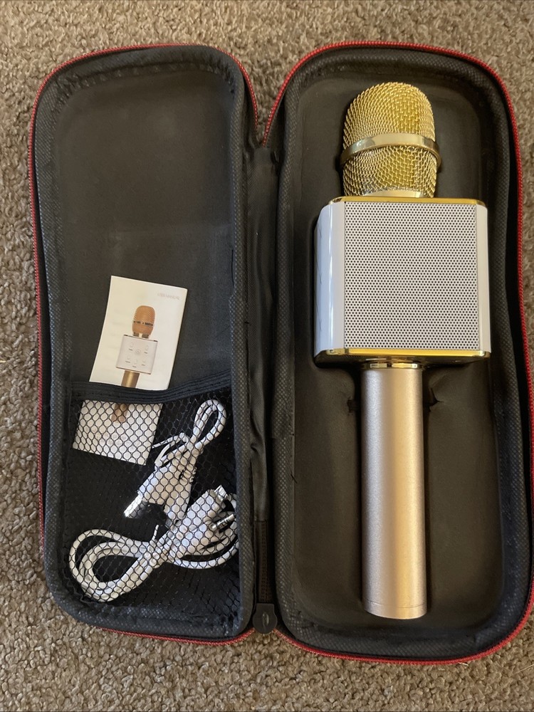 Q7 Bluetooth Handheld Karaoke Microphone - Gold