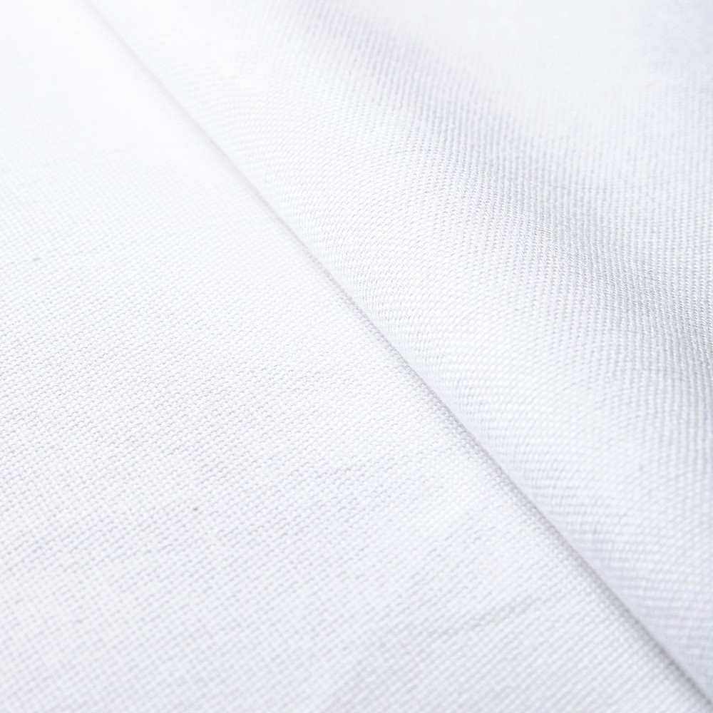 Encasa Table Cloth Size 56 in-Round | Cotton Canvas Fabric | White Solid Colo...