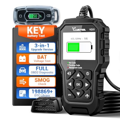 Car Code Reader VD31, OBD2 Scanner with Car Key Battery Tester, OBD2 Scanner