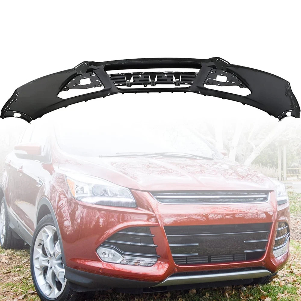 Front Bumper Cover Plastic Black Replacement for 2013-2016 Escape