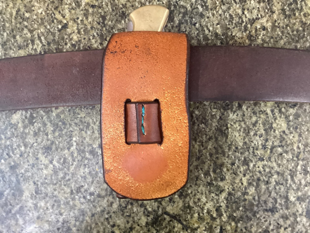 Leather Folding Knife Belt Loop Sheath Buck 110 Size (Sheath Only)