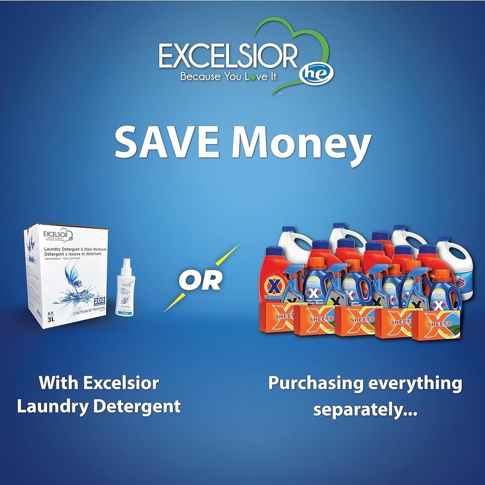 Excelsior - Laundry Detergent with Eco Bottle- Concentrated Liquid - Unscent