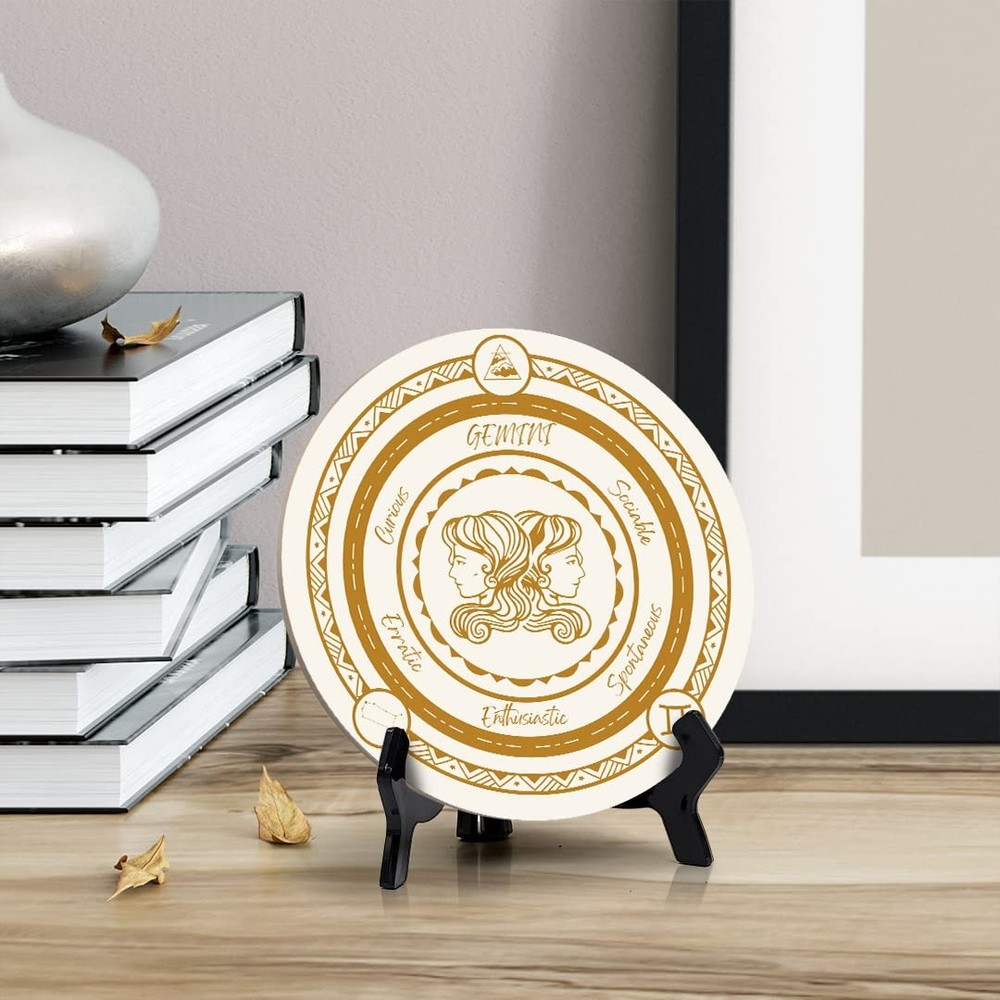 Gemini Zodiac Circle Table Sign (5x5")
