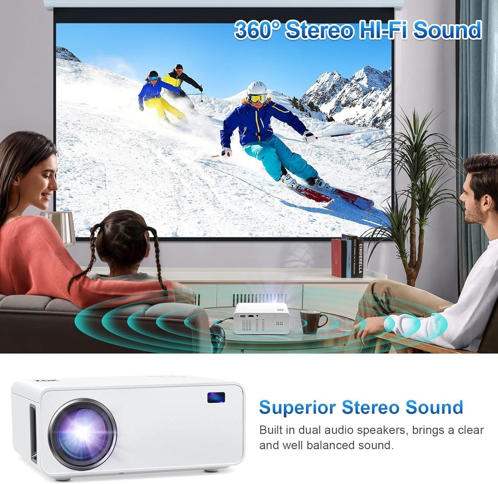 Mini Projector With Wifi 1080P Full HD Projector,
