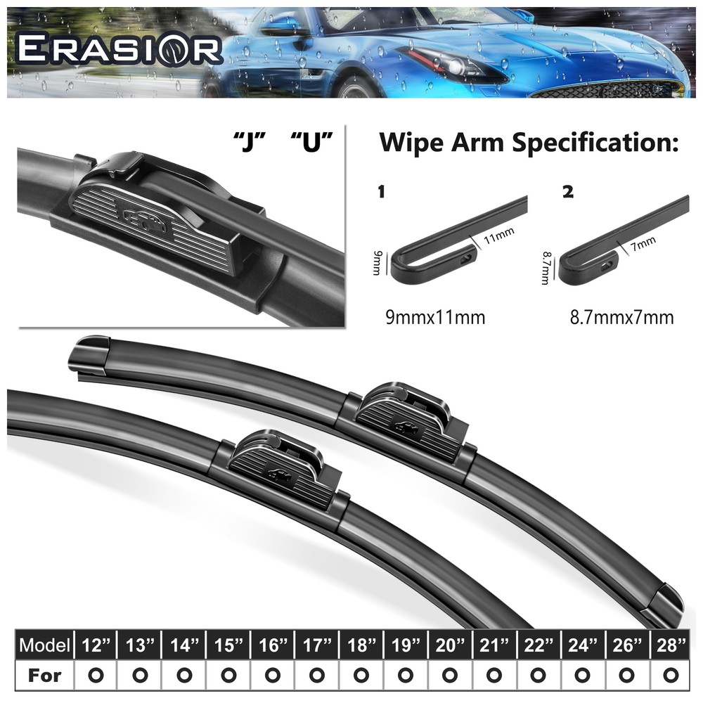 26" & 18" WIPER for HIGH PERFORMANCE WINDSHIELD WIPER BLADES