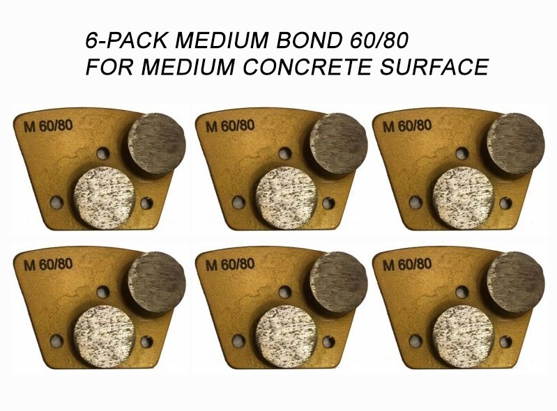 6-Pack! Diamond Grinding Discs For Iron Horse Grinders Medium Surface 60/80 Grit