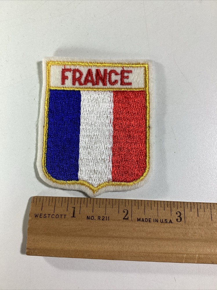 France Patch Vintage 1970s 80s Crest Felt