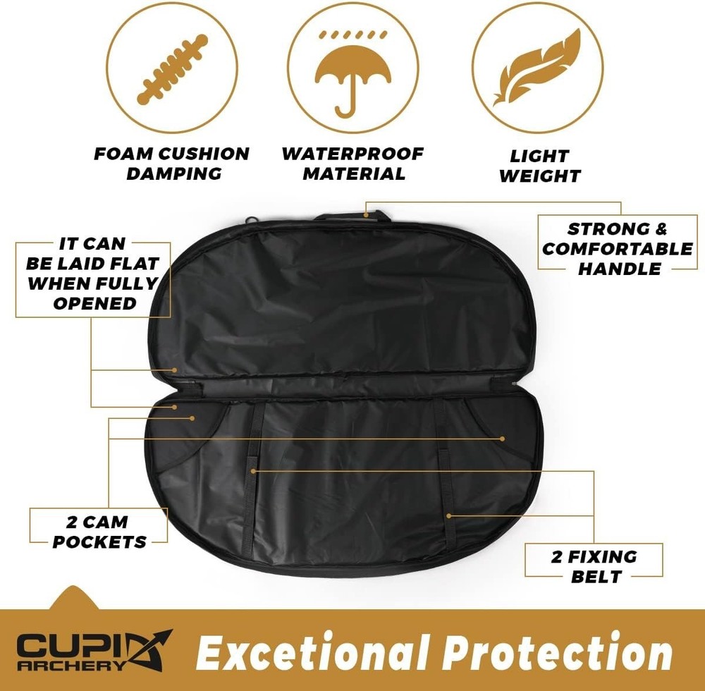 Compound Bow Case Soft Light-Weight Bow Bag with Arrow Pocket and Backpack St...