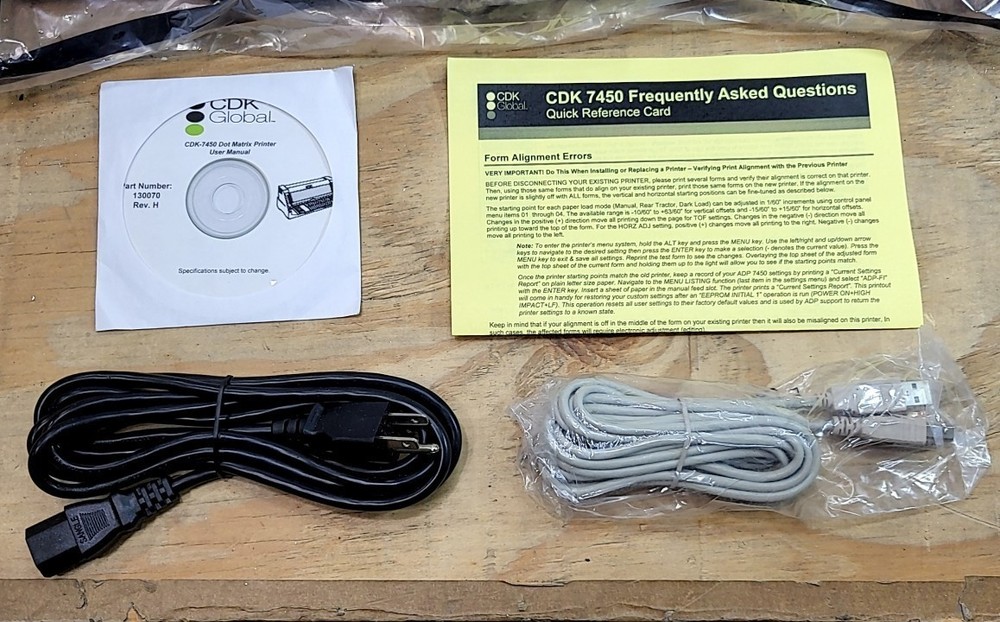 NEW OPEN BOX CDK GLOBAL accel-7450t Large Format Dot Matrix Printer