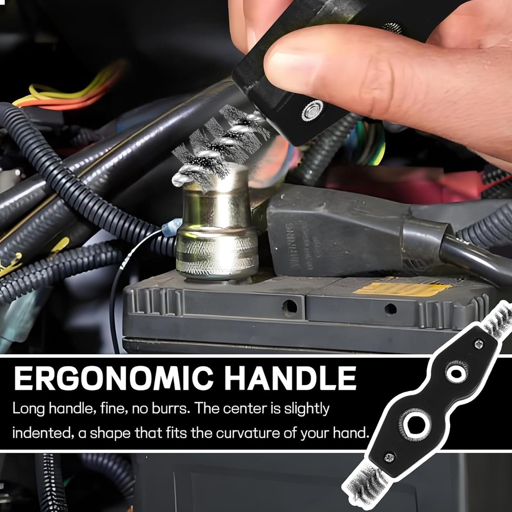 Universal Battery Terminal Cleaning Tool - 4 Functions, Rustproof Design