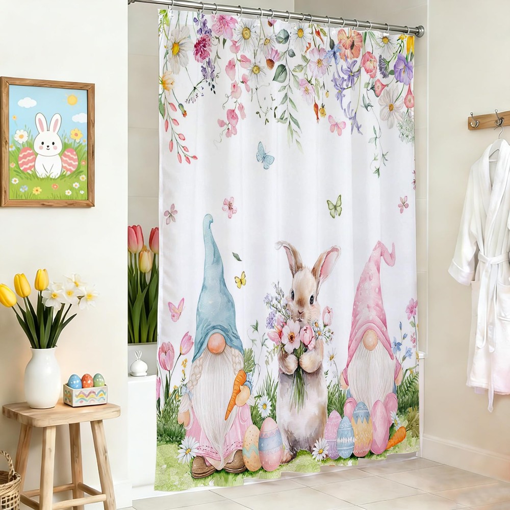 Easter Shower Curtain Easter Shower Curtains for Bathroom Bunny Eggs Bath Curta