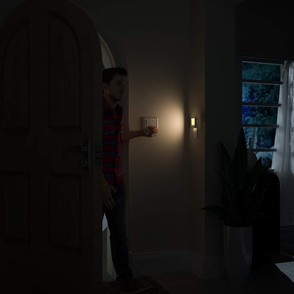 Plug in Motion Sensor Lights with Adjustable Brightness,Warm White Motion Activa