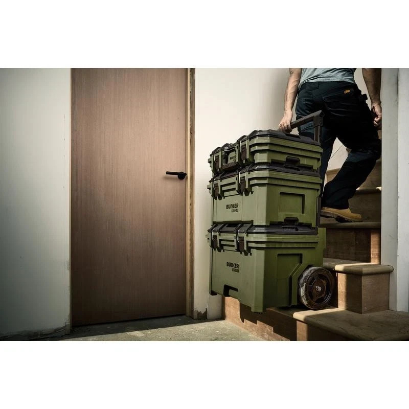 Bunker Draper 9 Piece Load-Up Stacking Wheeled Mobile Toolbox System Case,31644