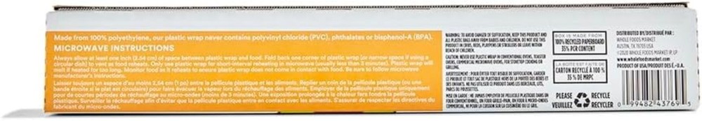 200 Sq Ft Plastic Wrap, 2 Pack - Safe, Microwaveable & Food Freshness Guaranteed