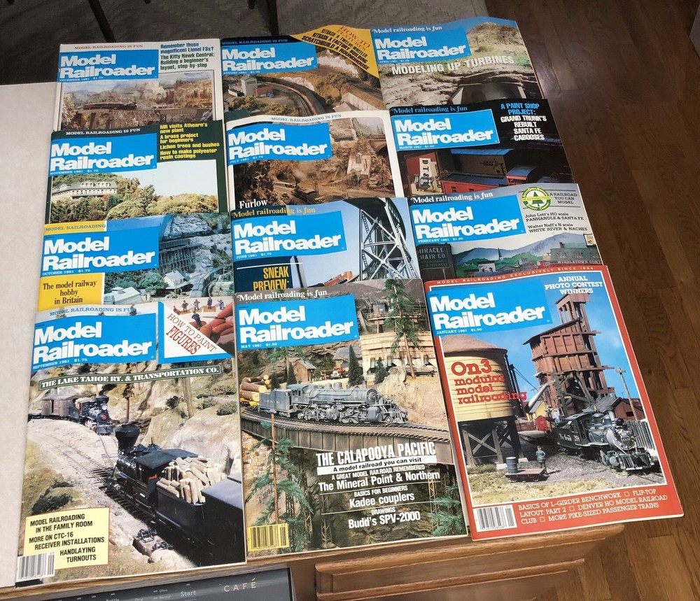 12 Model Railroader Train Magazines 1981 Complete Year
