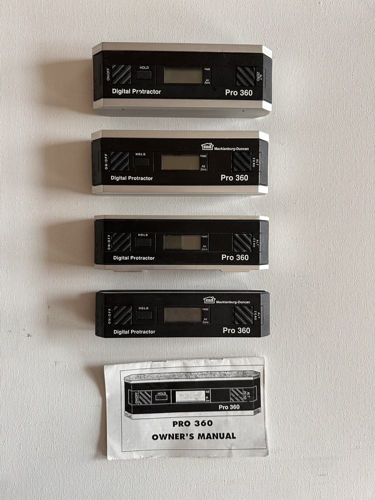 Set Of Four Digital Protractor, 360, Two Cases