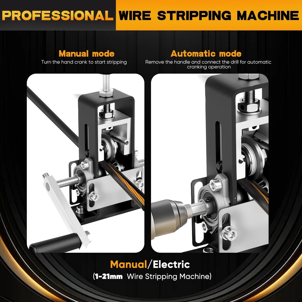 Manual Wire Stripping Machine, Dual Mode 1~21mm Adjustable Scrap Copper Stripper