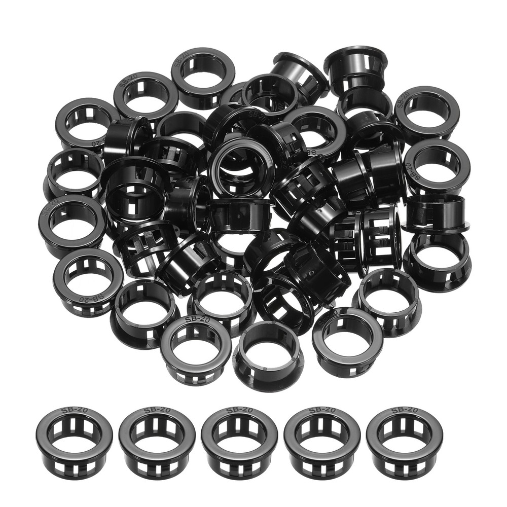 48pcs Wire Grommet, 1/2" Mounting Dia Plastic Grommets Cable Hose Snap, White