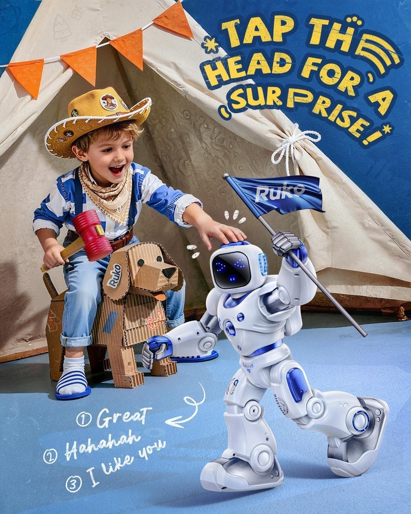 1088 Smart Robots for Kids Large Programmable Interactive RC Robot with Voice Co