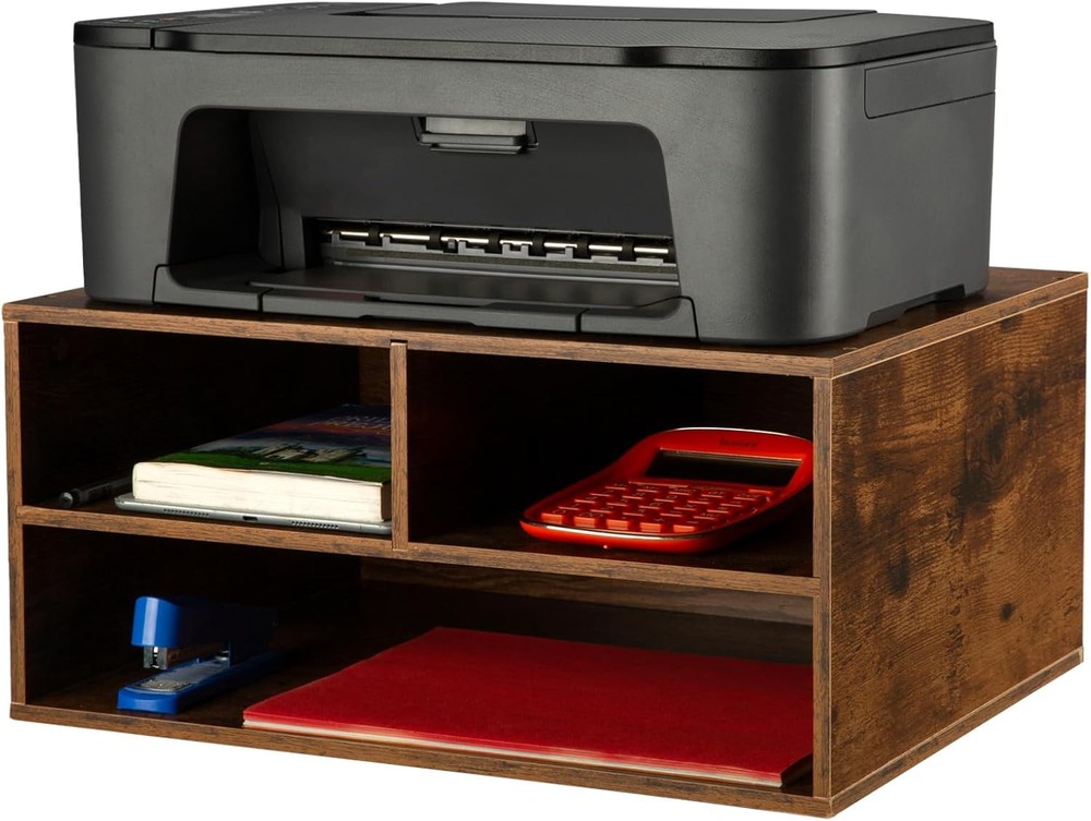 Large Printer Stand Adjustable Printer Table W/ Storage 2-Tier Printer Riser