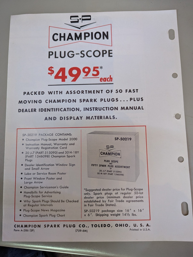Studebaker Accessories Champion Plug Scope Flyer