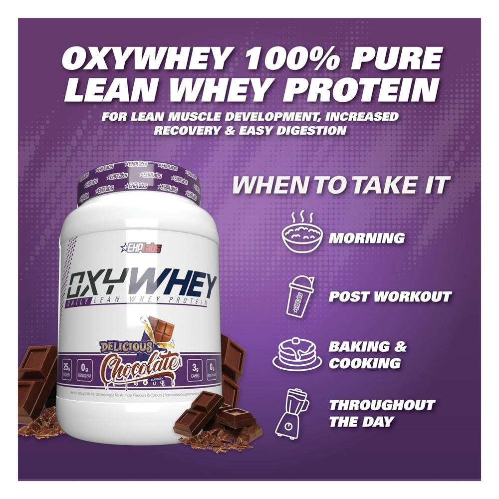 OxyWhey Whey Protein Isolate 25g Protein Low Carb Chocolate 25 Serves