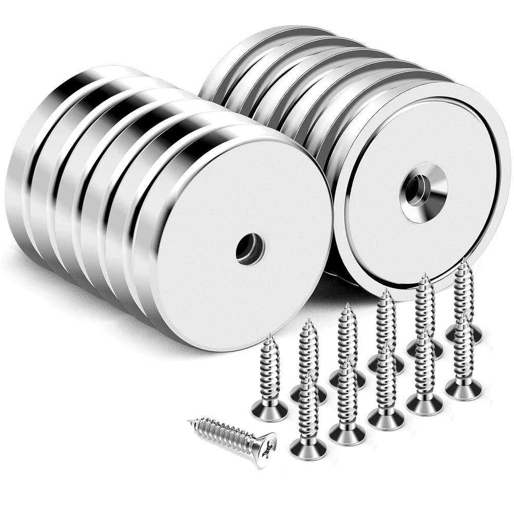 Ultimate 12 Piece Rare Earth Cup Magnet Set - 110LBS Pull, Easy Installation