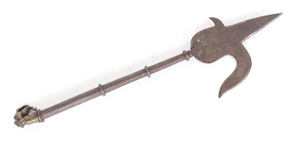 19th C. Steel Indian Elephant Goad Combination-Dagger