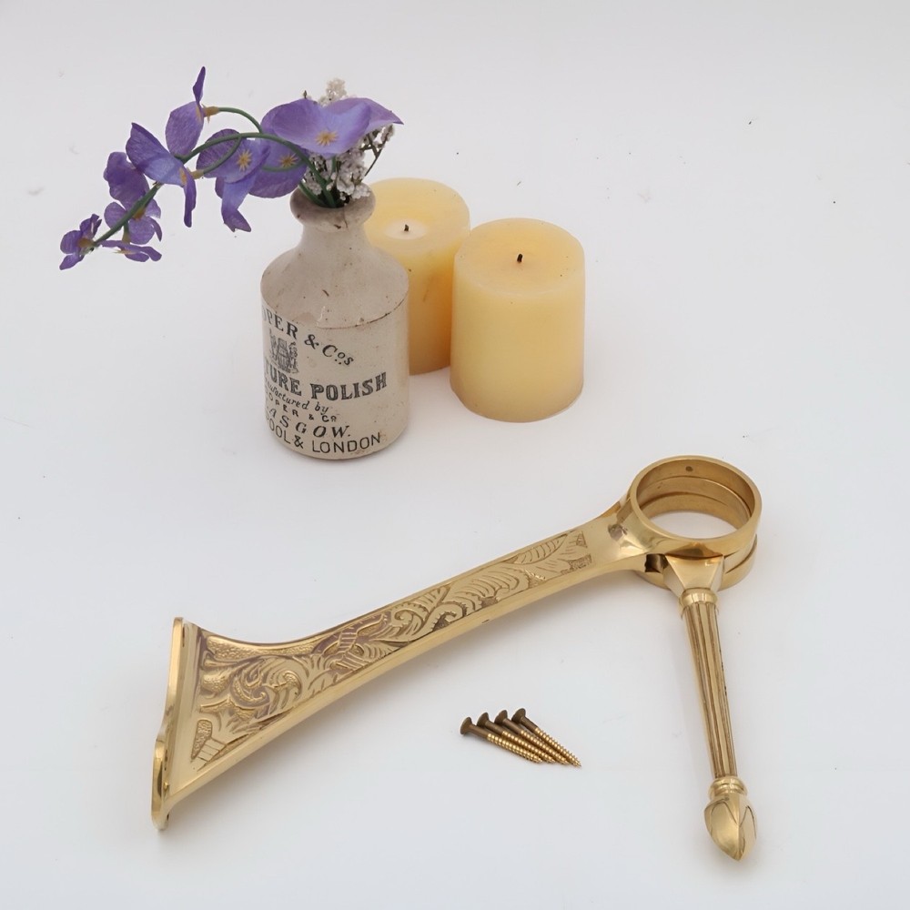Swing Arm Cast Solid Brass Bar Foot Rail 2 inches