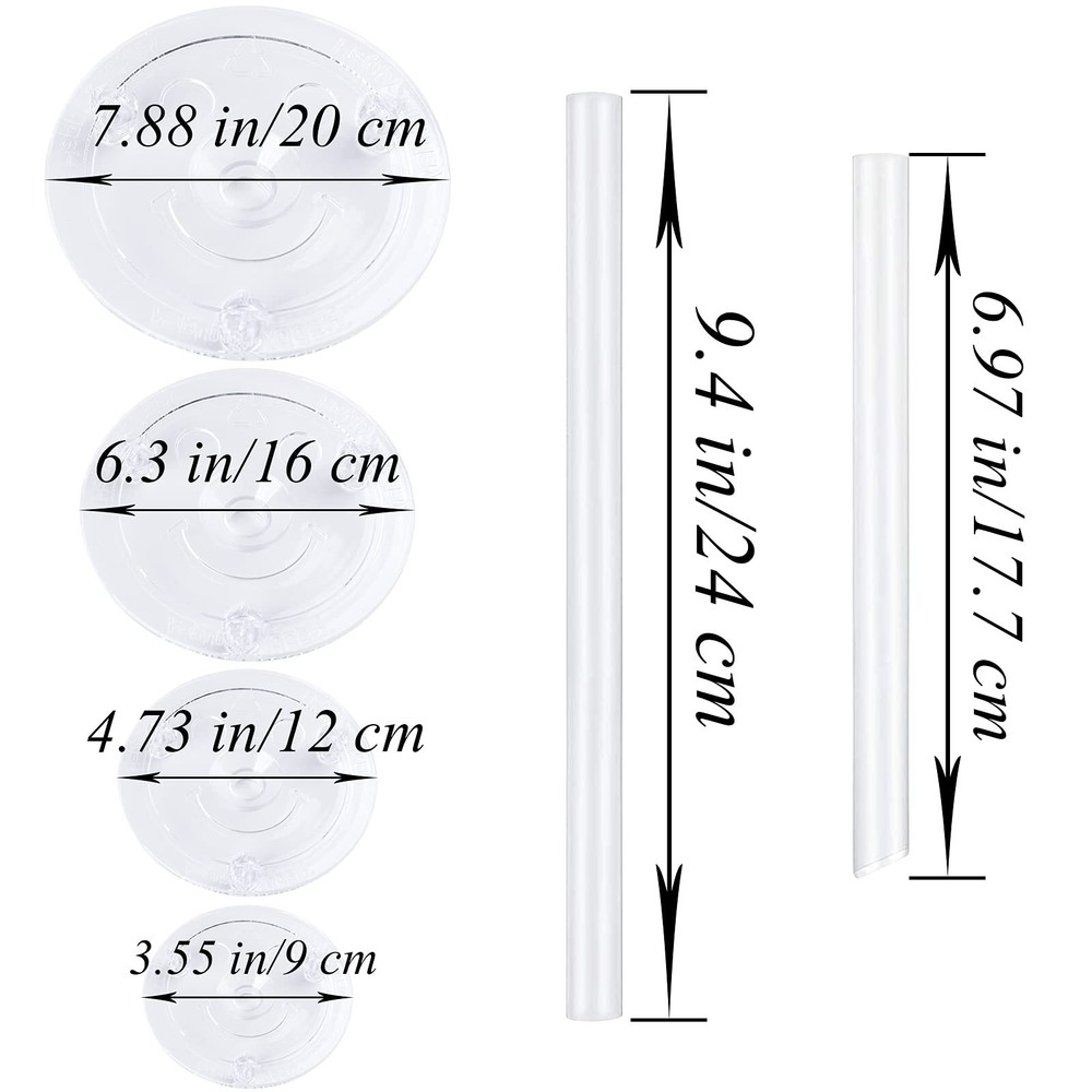 Cake Sticks Support Rods With Cake Board Drumswhite Plastic Cake Separator Plate