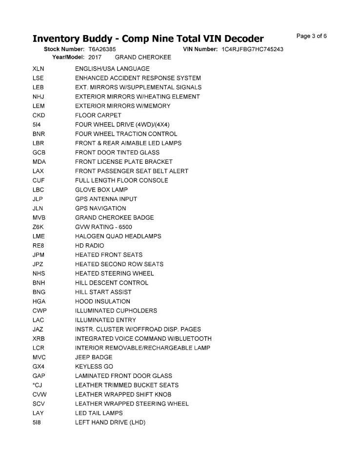 CHERGRAND 2017 Transmission Shift 999391