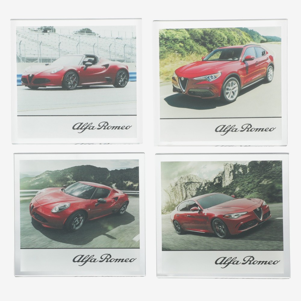 Alfa Romeo Glass Coasters Pack of 4