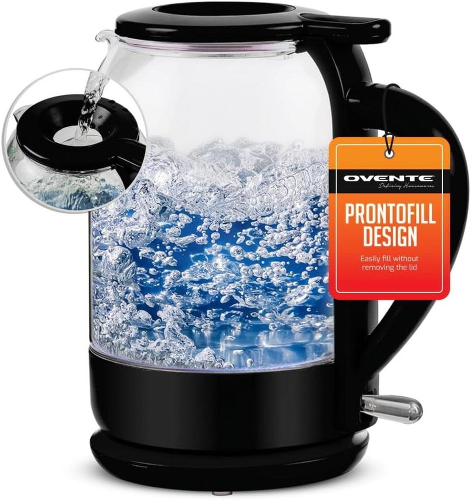 Electric Hot Water Glass Kettle 1.5 Liter Borosilicate Glass W/ ProntoFill