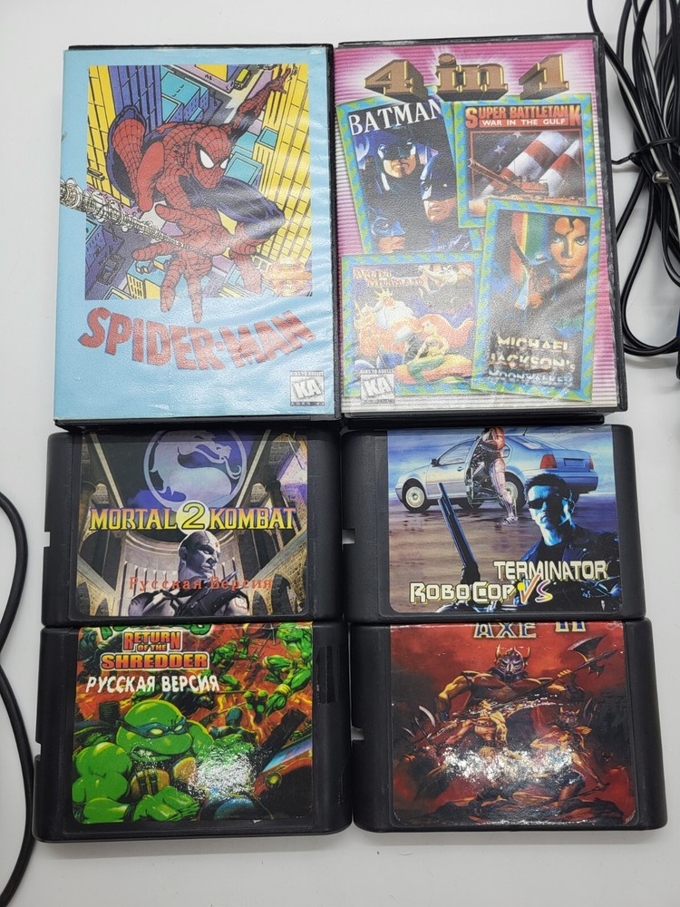 Vintage Game console Mega Drive 2 Console 16 bit working cartridges different